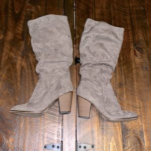 Merona Grey Taupe Heeled Boots